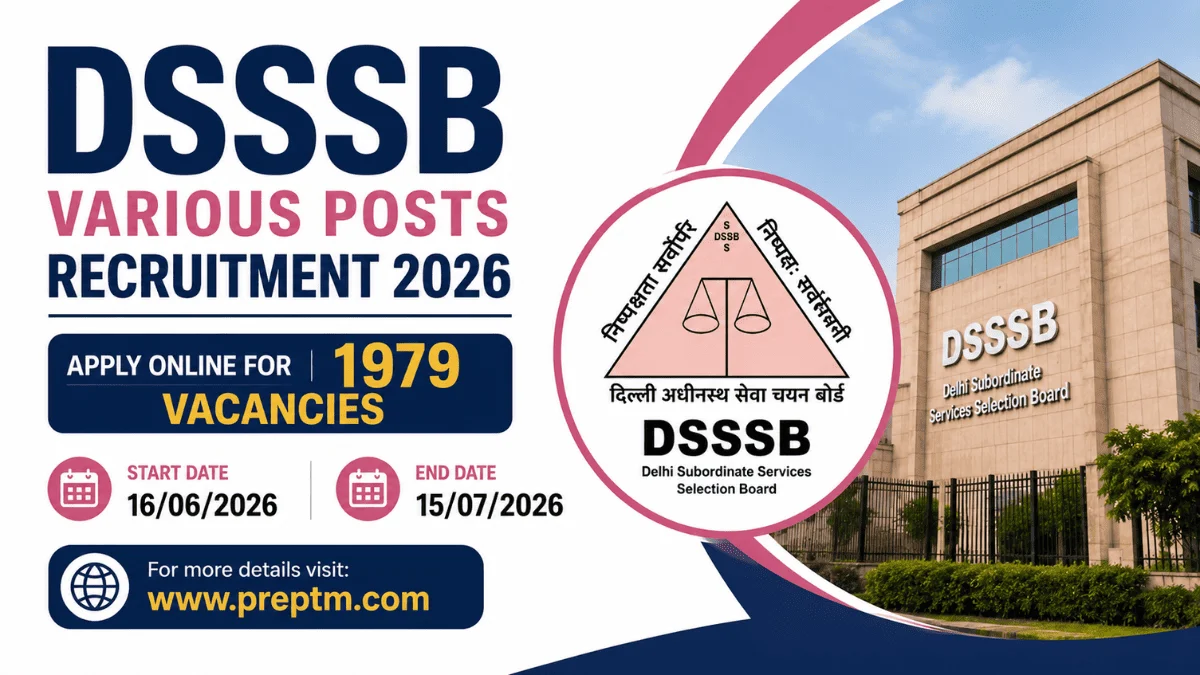 DSSSB Various Posts Recruitment 2026 | Apply Online for 1979 Vacancies